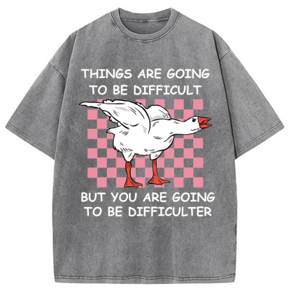 Tokyocanvas Things Are Going To Be Difficult Washed T-Shirt