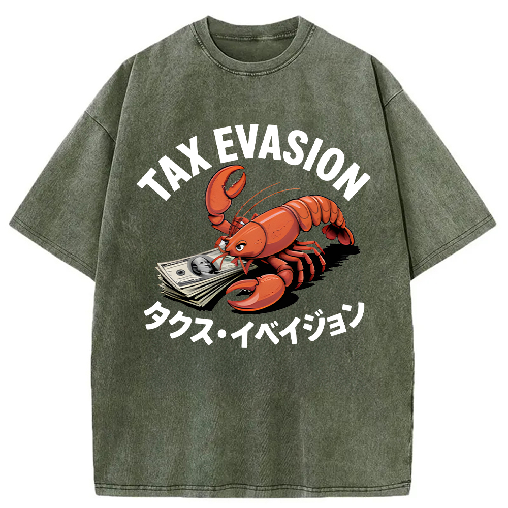 Tokyocanvas Tux Evasion Funny Washed T-Shirt