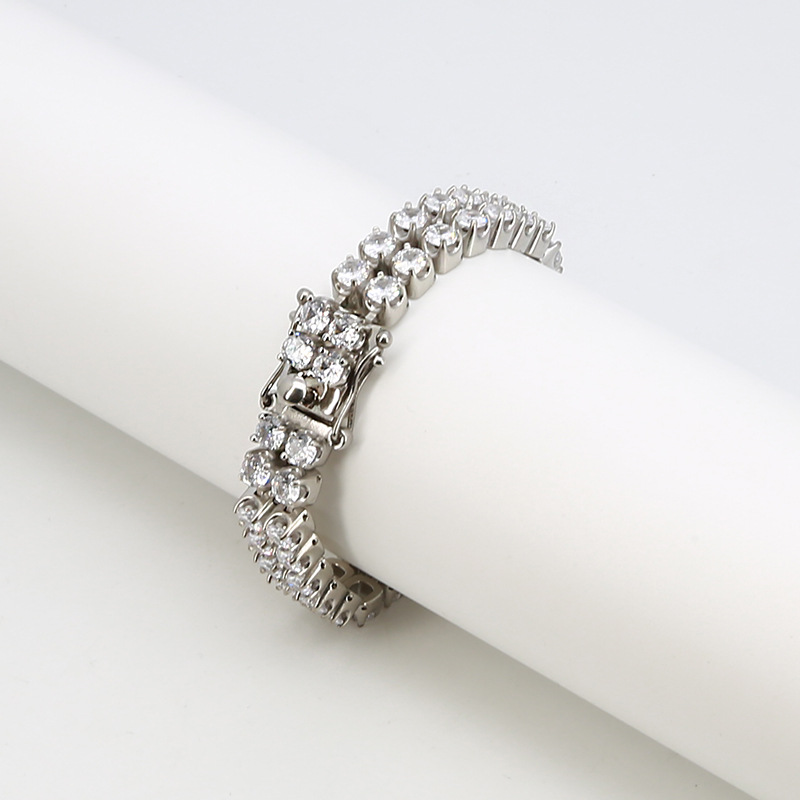 Tokyocanvas Double-layer Zircon Hip-hop Bracelet