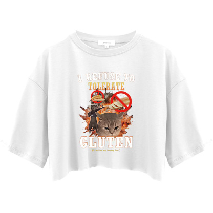 Tokyocanvas I Refuse to Tolerate Gluten Crop Top
