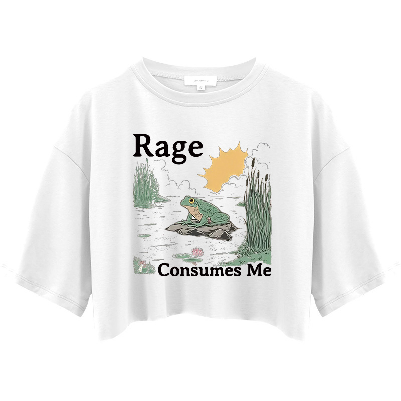 Tokyocanvas Rage Consumes Me Frog Pond Crop Top