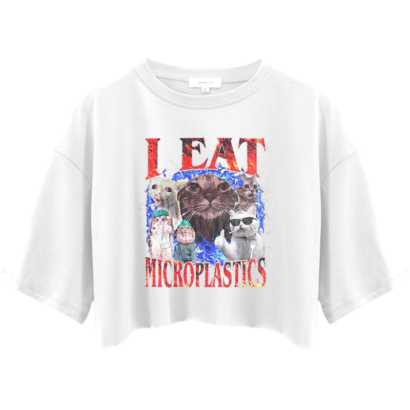Tokyocanvas I Eat Microplastics Crop Top