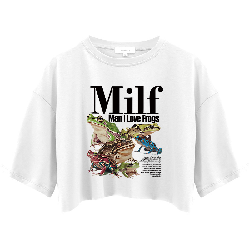 Tokyocanvas Man I Love Frogs Meme Crop Top