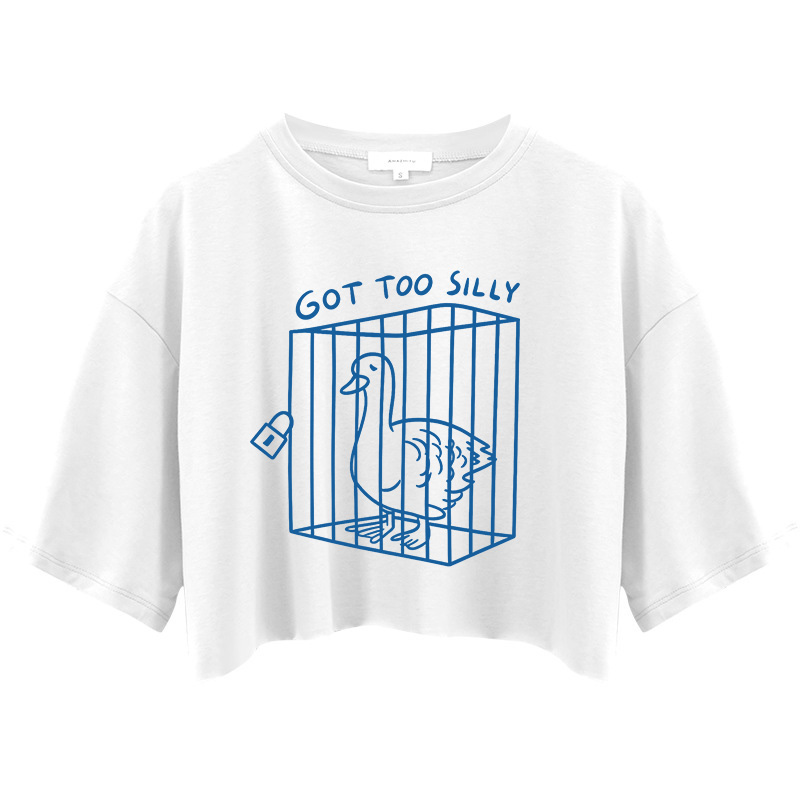 Tokyocanvas Got Too Silly Funny Crop Top