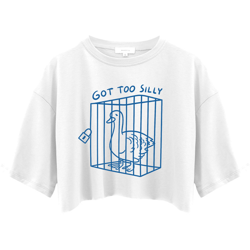 Tokyocanvas Got Too Silly Funny Crop Top