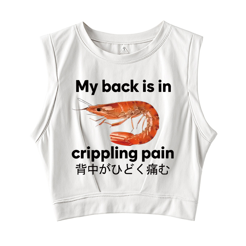 Tokyocanvas My Back Is In Crippling Pain Sleeveless Crop Top