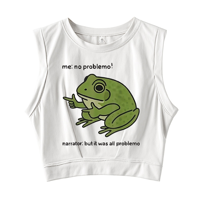 Tokyocanvas Stupid Frog Meme Sleeveless Crop Top