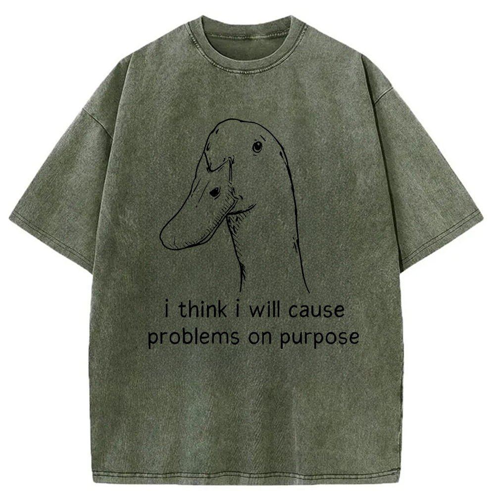Tokyocanvas I Think I Will Cause Problems On Purpose Washed T-Shirt