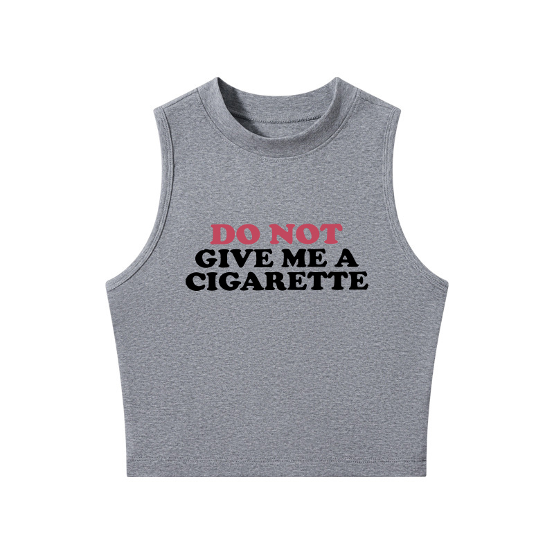 Tokyocanvas Do Not Give Me A Cigarette Crew Neck Crop Top