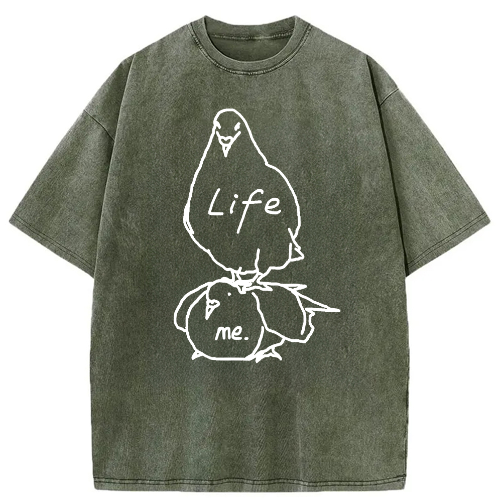 Tokyocanvas Life Is A Burden Washed T-Shirt