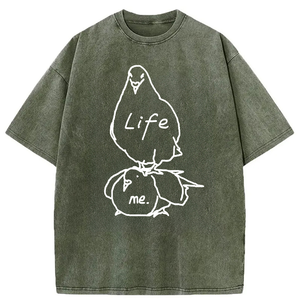 Tokyocanvas Life Is A Burden Washed T-Shirt