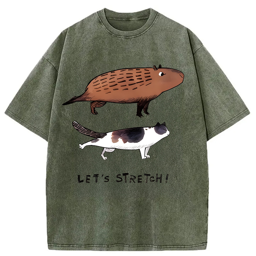 Tokyocanvas Let's Stretch Together Washed T-Shirt