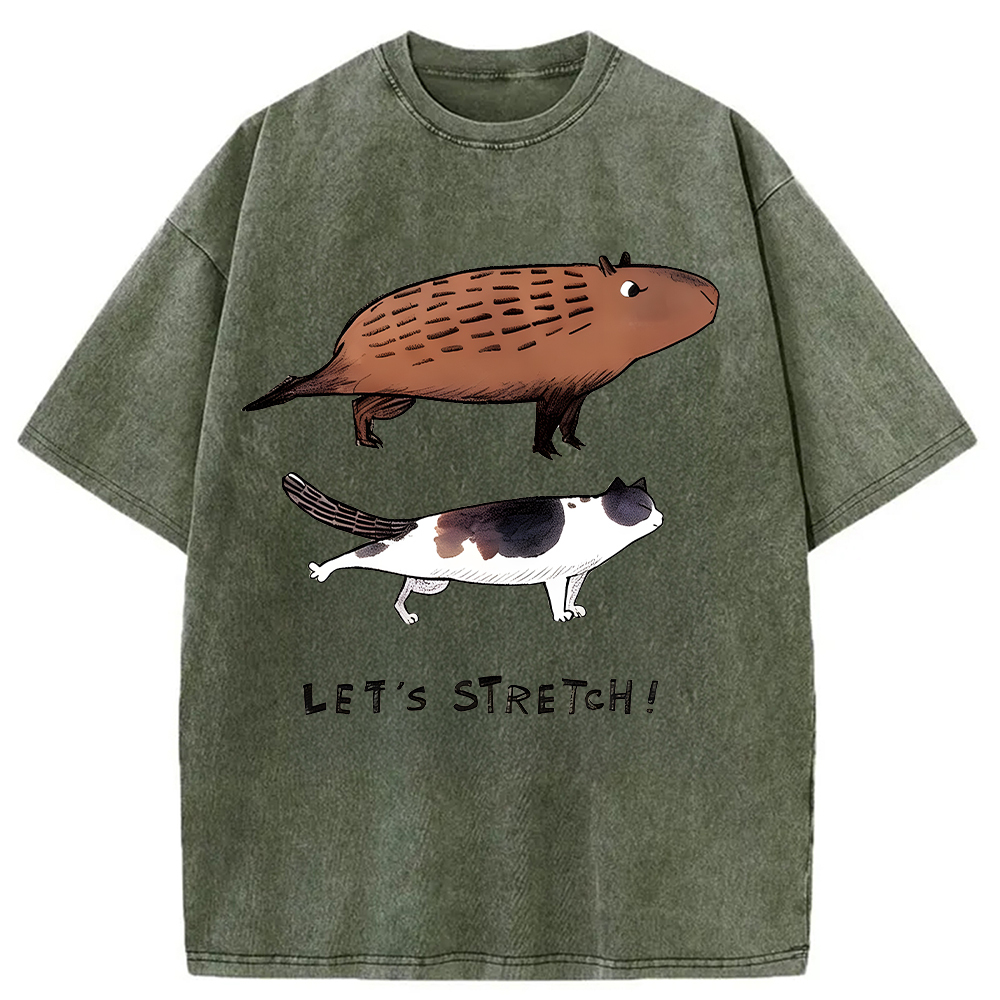Tokyocanvas Let's Stretch Together Washed T-Shirt