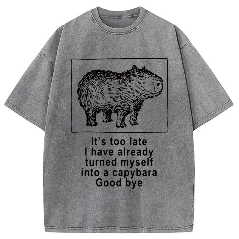 Tokyocanvas I Have Turned Myself Into A Capybara Washed T-Shirt