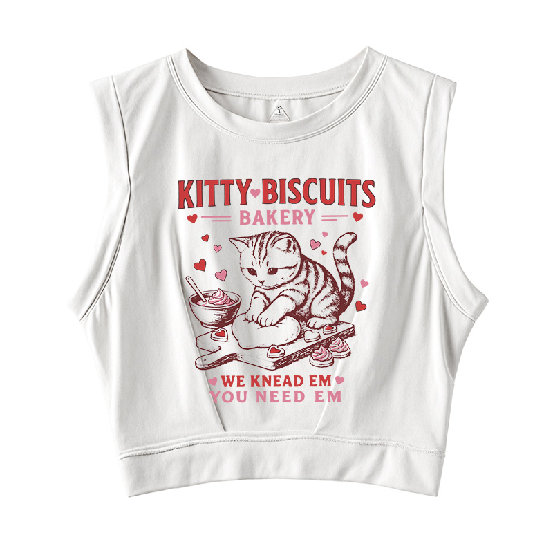 Tokyocanvas Kitty Biscuits Bakery Sleeveless Crop Top