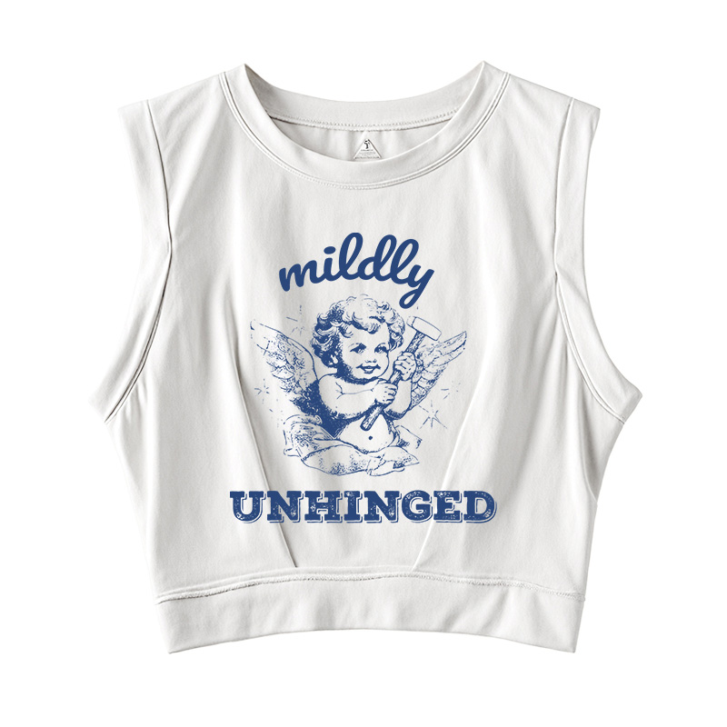 Tokyocanvas Vintage Cherub Angel Sleeveless Crop Top