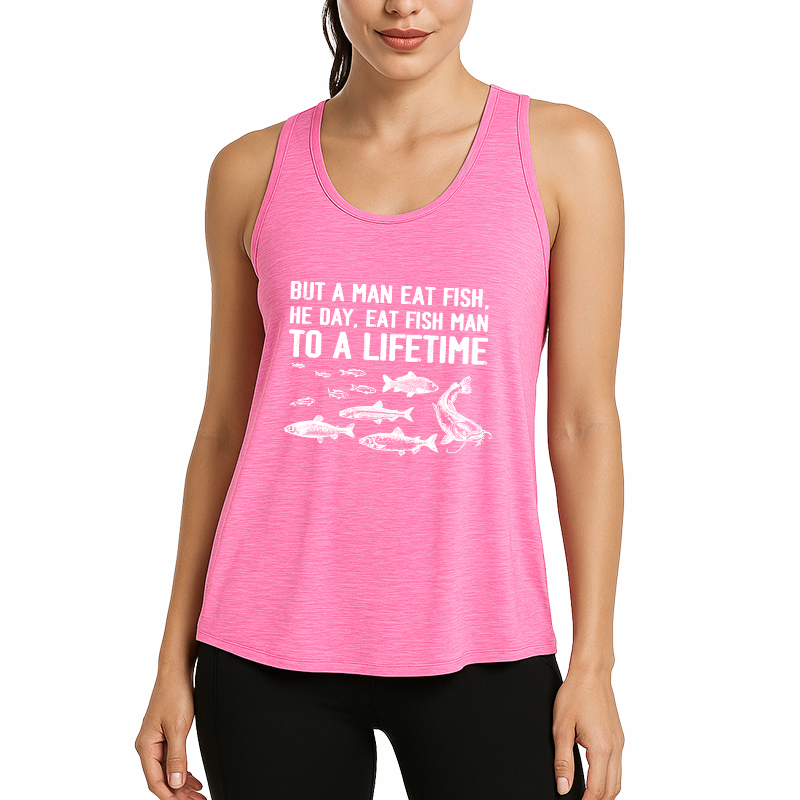 Tokyocanvas Buy a Man Eat Fish Fitness Tank