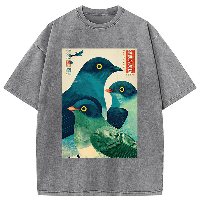 Tokyocanvas Petrels Of The Painted Sea Washed T-Shirt