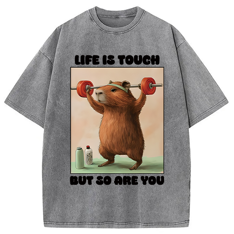 Tokyocanvas Capybara Lifting Washed T-Shirt