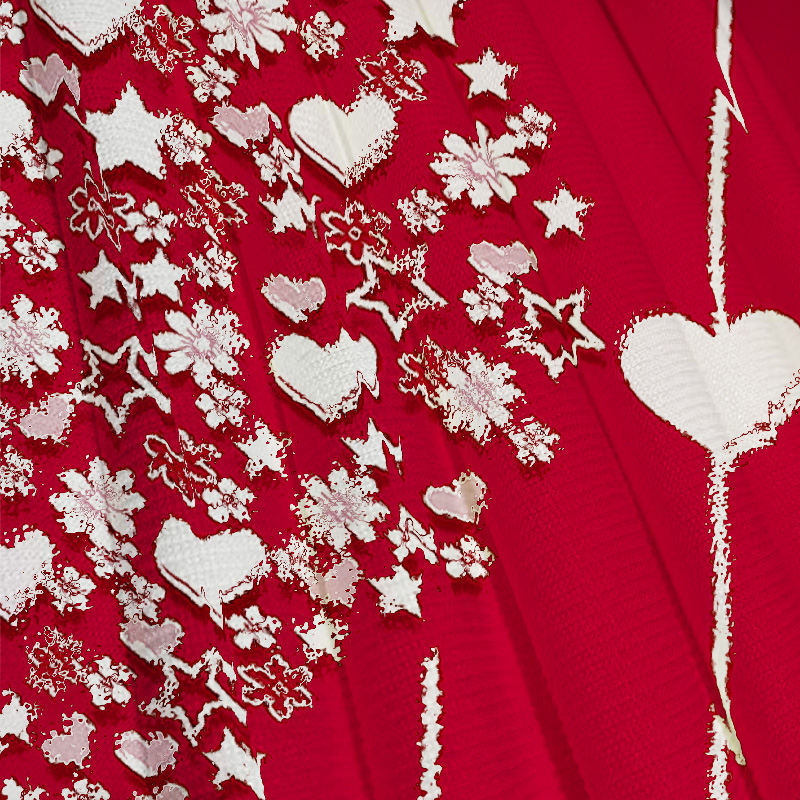 Tokyocanvas Valentine's Day Heart and Flower Casual Ugly Sweatshirt