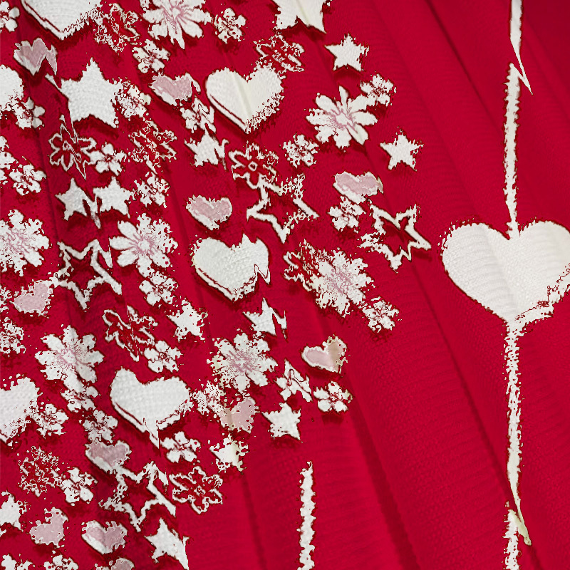 Tokyocanvas Valentine's Day Heart and Flower Casual Ugly Sweatshirt