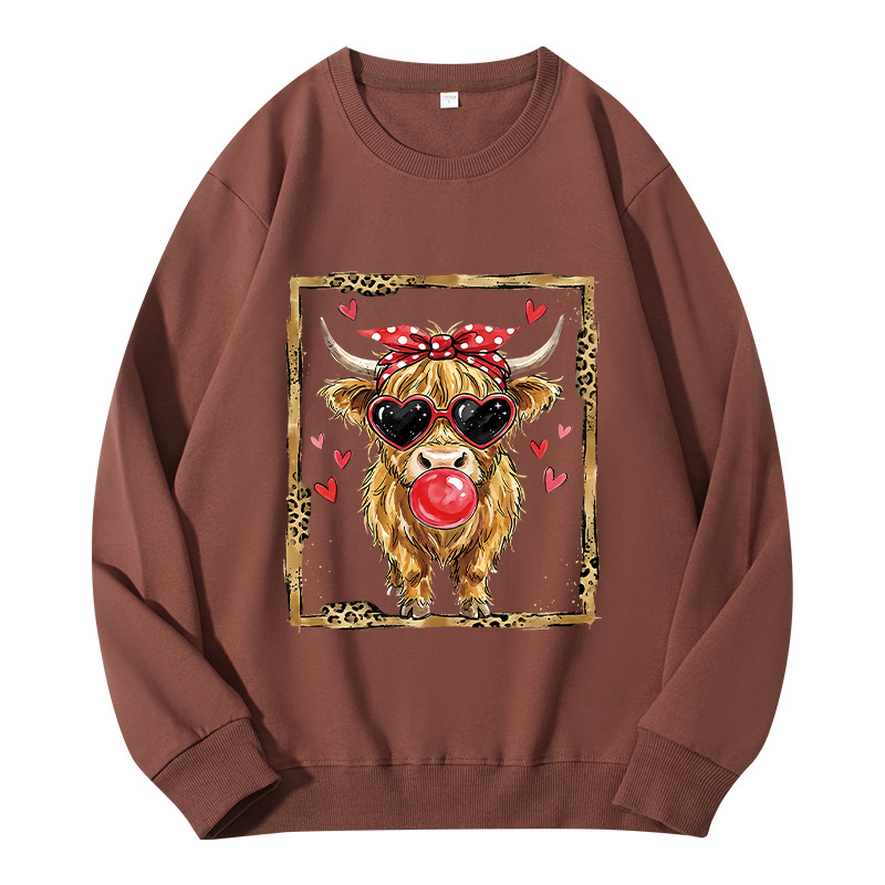 Tokyocanvas Highland Cow Valentine Classic Sweatshirt
