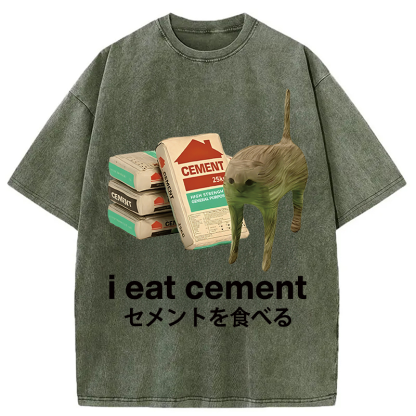 Tokyocanvas I Eat Cement Washed T-Shirt