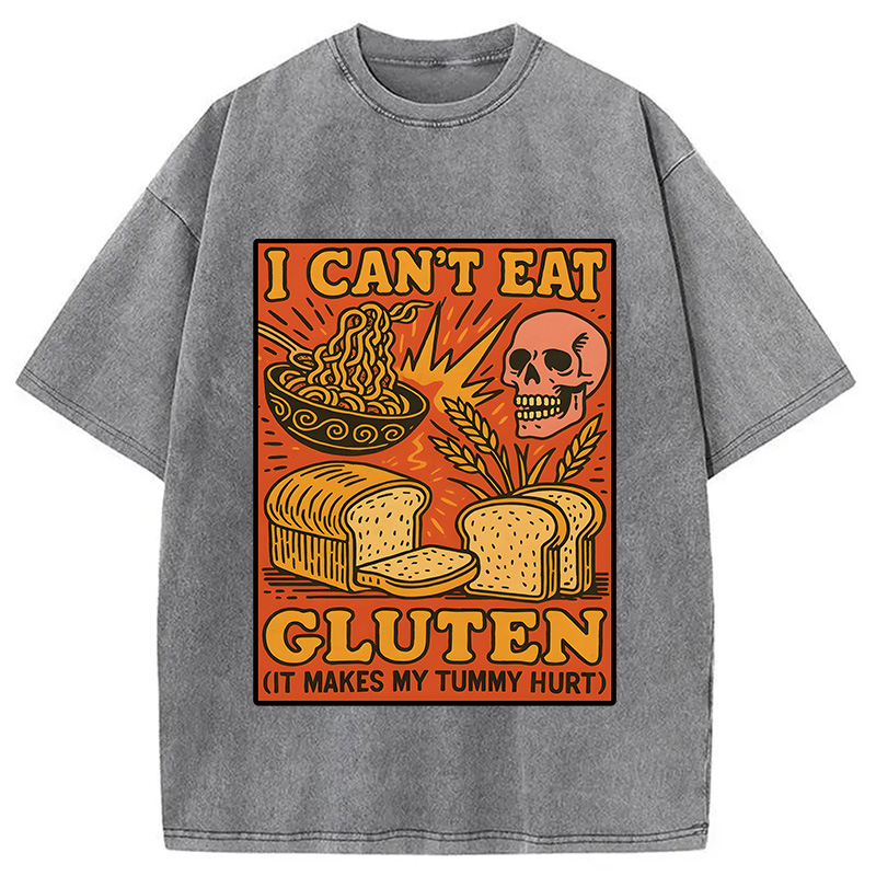 Tokyocanvas Funny Gluten Intolerance Meme Washed T-Shirt