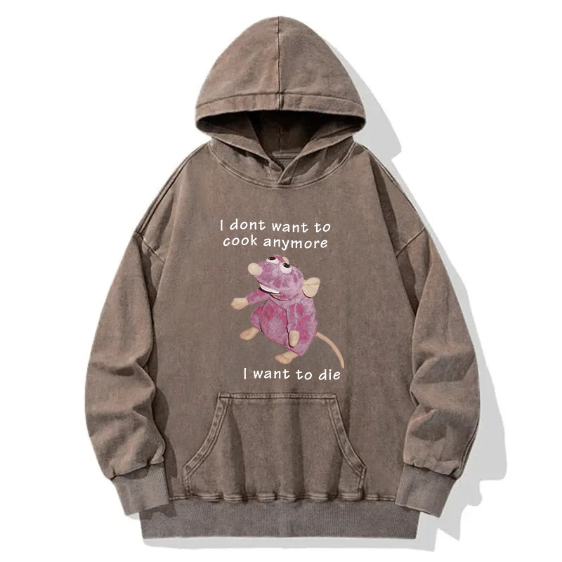 Tokyocanvas I Don't Want To Cook Anymore Washed Hoodie