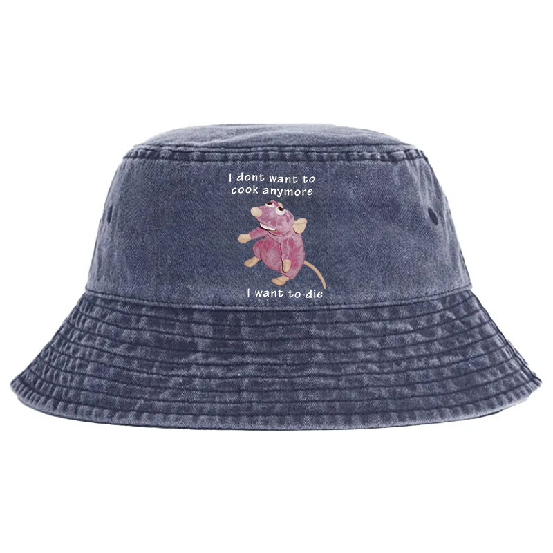 Tokyocanvas I Don't Want To Cook Anymore Washed Bucket Hat
