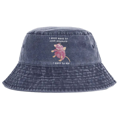 Tokyocanvas I Don't Want To Cook Anymore Washed Bucket Hat