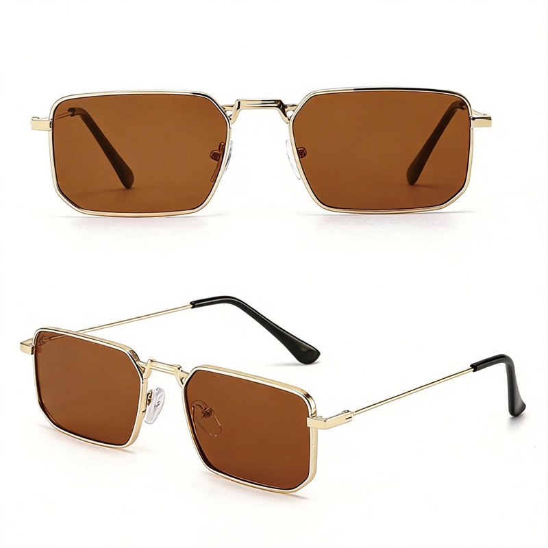 Tokyocanvas Square Brown Sunglasses
