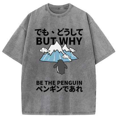 Tokyocanvas But Why Nihilist Penguin Japanese Washed T-Shirt
