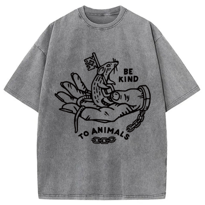 Tokyocanvas Be Kind To Animals Washed T-Shirt