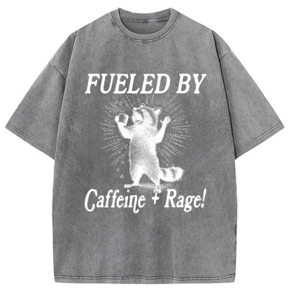 Tokyocanvas Fueled By Caffeine Rage Washed T-Shirt