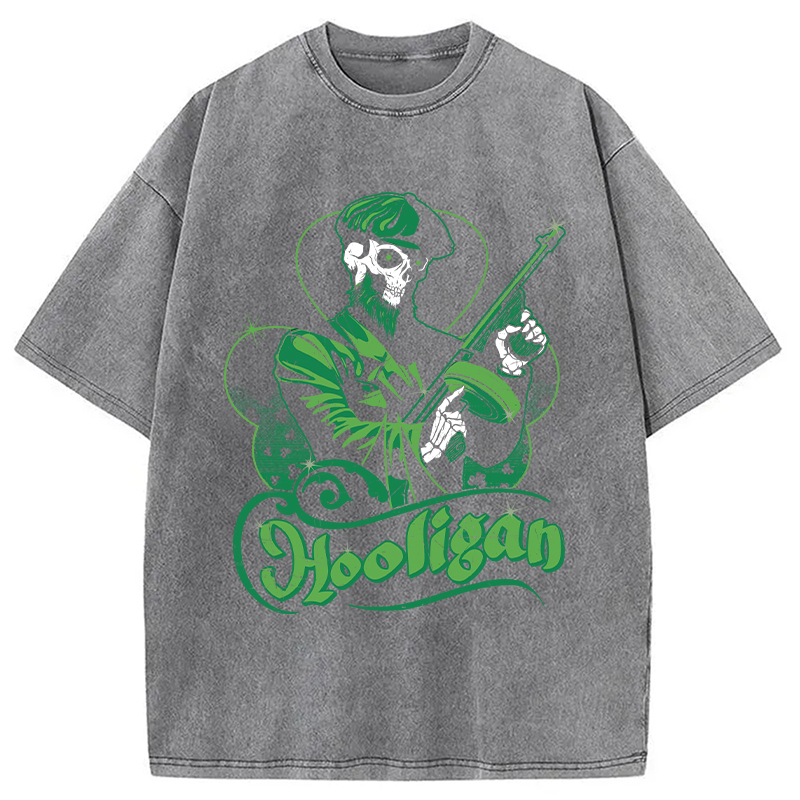 Tokyocanvas Hooligan Green Skeleton Washed T-Shirt