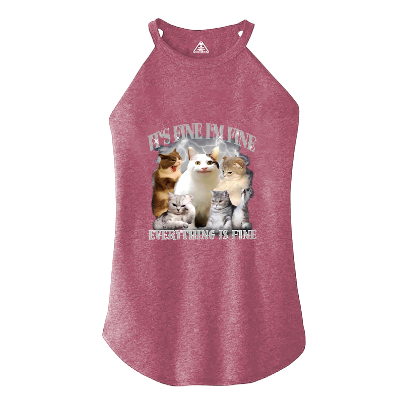 Tokyocanvas Everything Is Fine Cat Meme Cotton Tank
