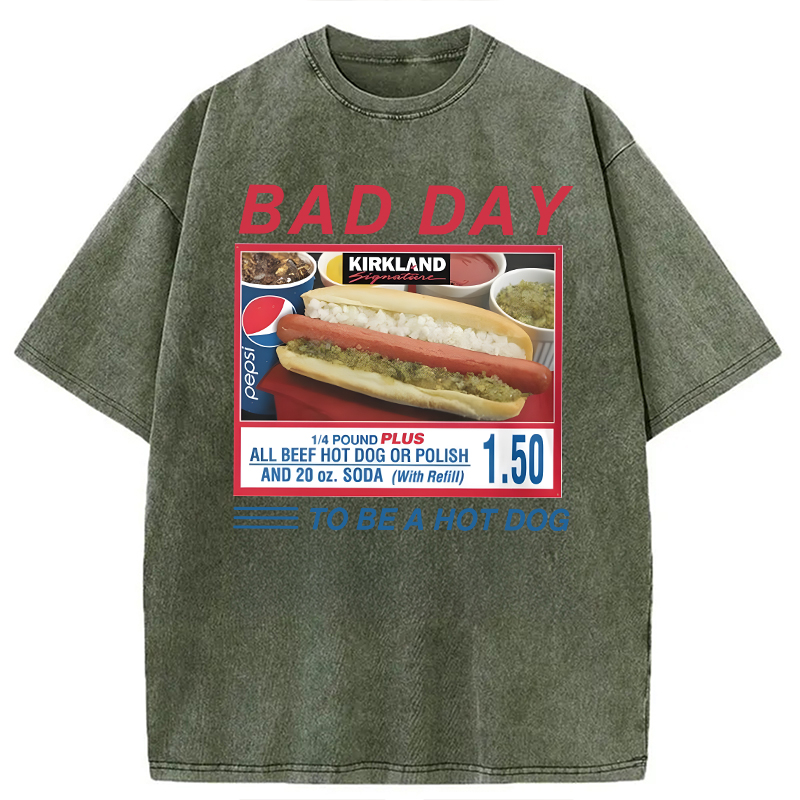 Tokyocanvas Bad Day To Be A Hot Dog Washed T-Shirt
