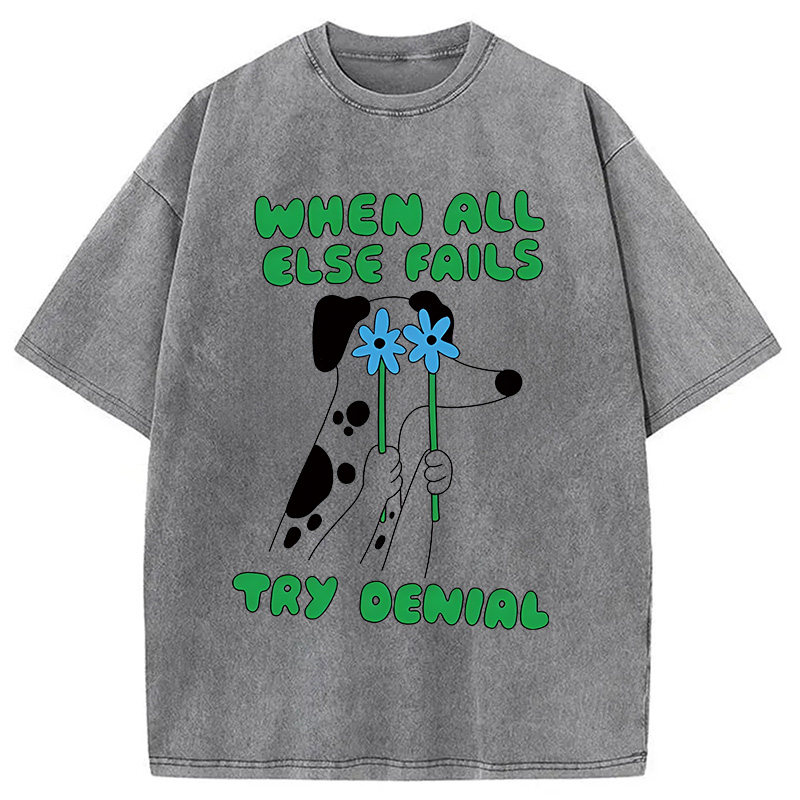 Tokyocanvas When All Else Fails Try Denial Washed T-Shirt
