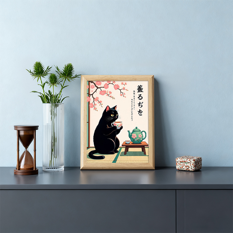 Tokyocanvas Cat Tee Framed Art Print