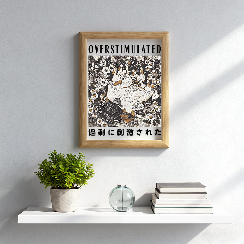 Tokyocanvas Overthinking Duck Framed Art Print