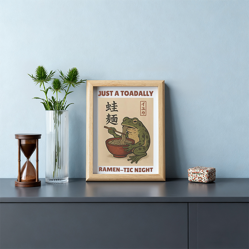 Tokyocanvas Toadally Fun Ramen Framed Art Print