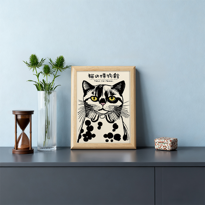 Tokyocanvas Tokyo Cat Museum Framed Art Print