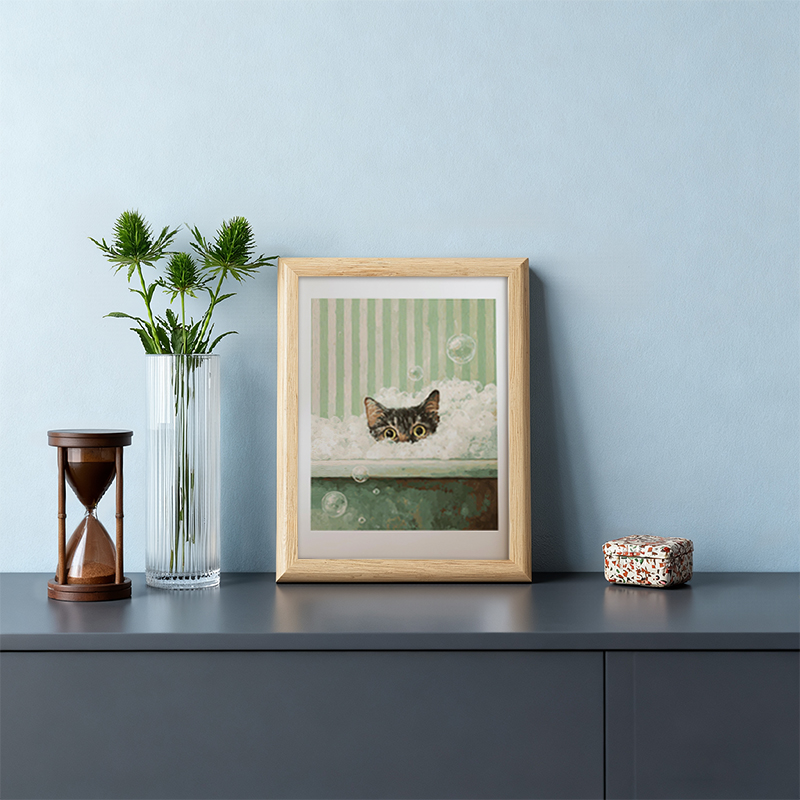 Tokyocanvas Cat In The Bubble Framed Art Print