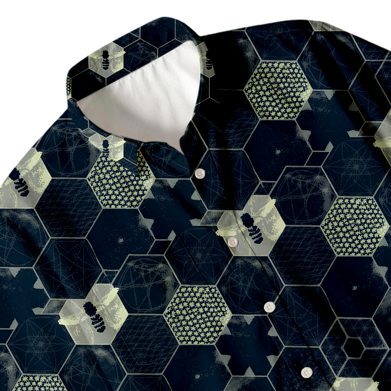 Tokyocanvas The Beauty of Mathematics Geometric Figures Button Up Pocket Shirt
