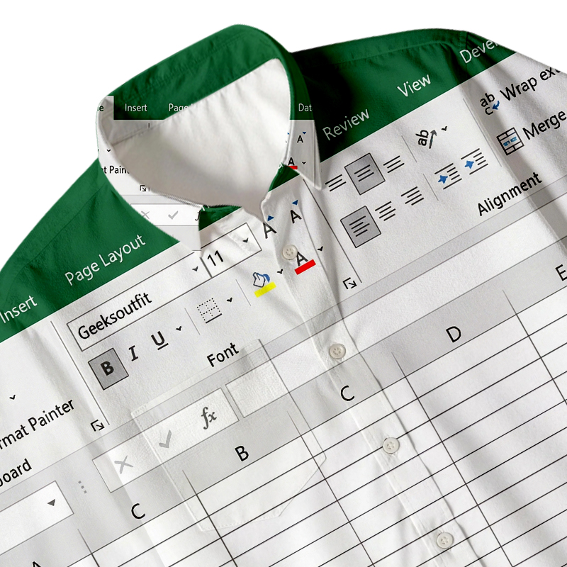 Tokyocanvas Excel Funny Work Button Up Pocket Shirt