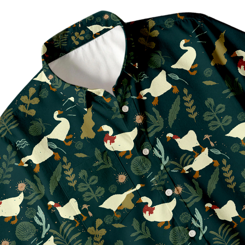 Tokyocanvas Goose Button Up Pocket Shirt