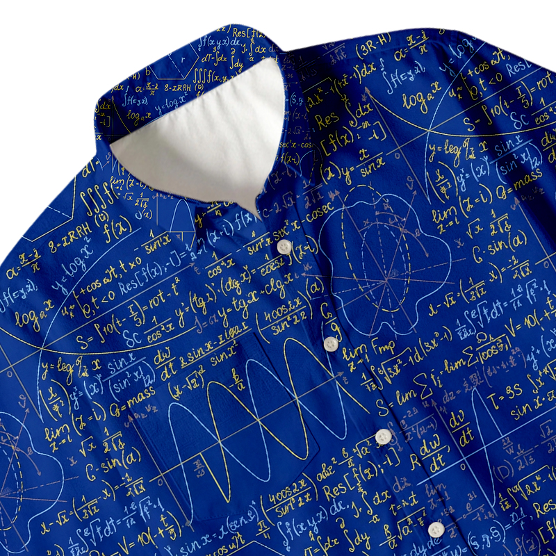 Tokyocanvas Math Function Curve Button Up Pocket Shirt