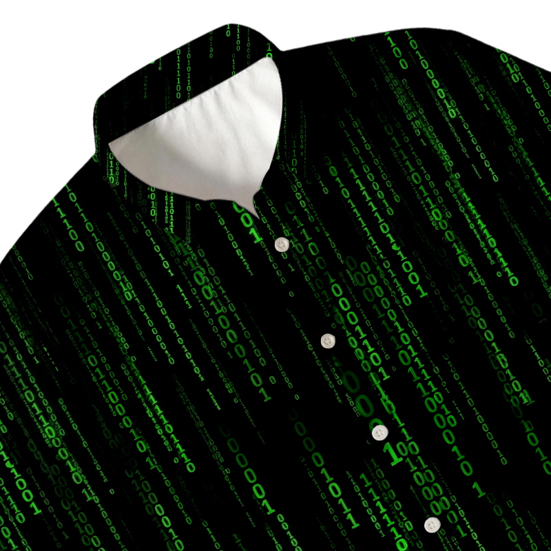 Tokyocanvas Follow the White Rabbit Black Green Design Art Button Up Pocket Shirt