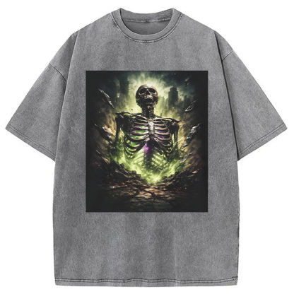 Tokyocanvas Radioactive Inspired Skeleton Washed T-Shirt